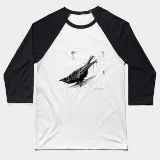 Gothic Raven Art Baseball T-Shirt